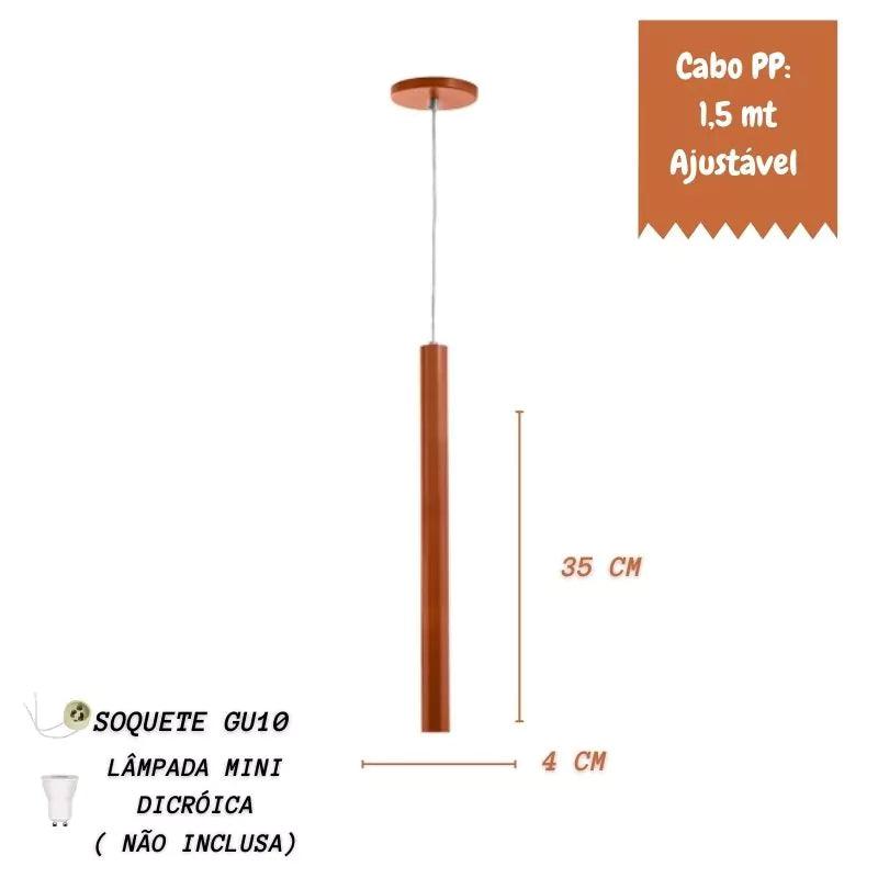 Pendente Tubo Cilindro em Alumínio