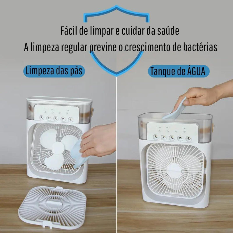 Mini Ar Condicionado Portátil com Ventilador, Refrigeração