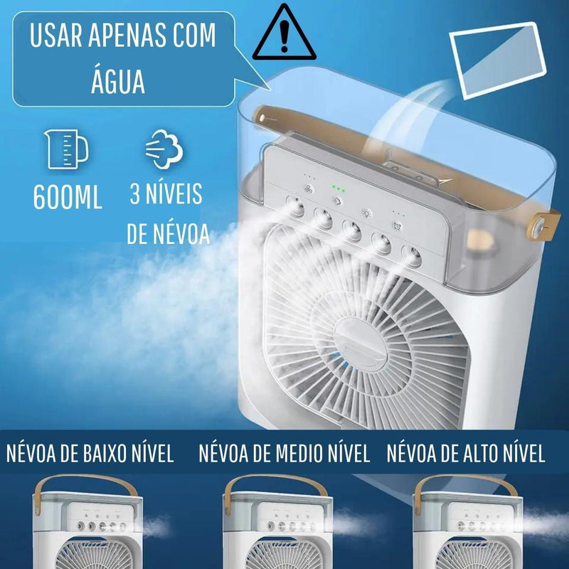 Mini Ar Condicionado Portátil com Ventilador, Refrigeração