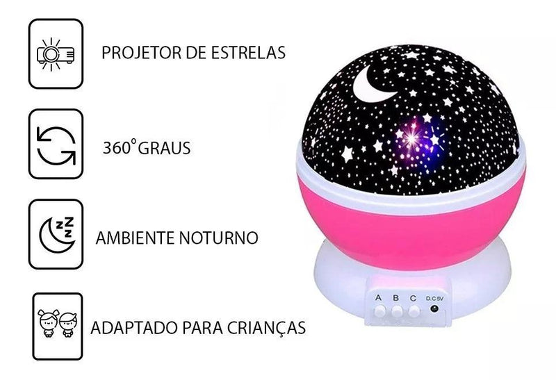 Luminaria Projetor De Estrela Globo Abajur Universo 360º