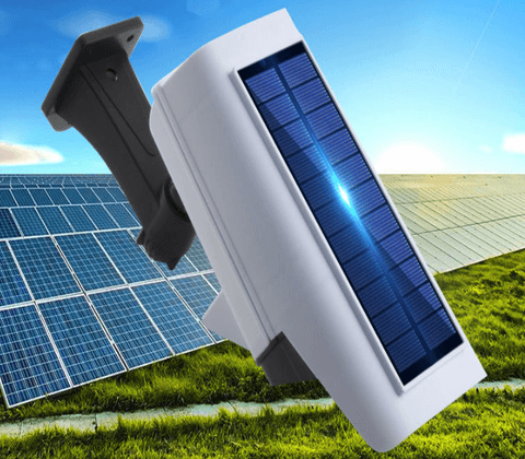 Luminária Solar com Câmera Falsa e Sensor de Movimento.