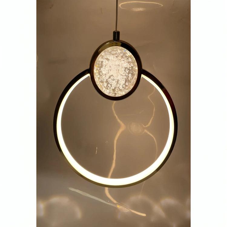 Luminária Teto Pendente Circular Cristal LED Integrado 3000k