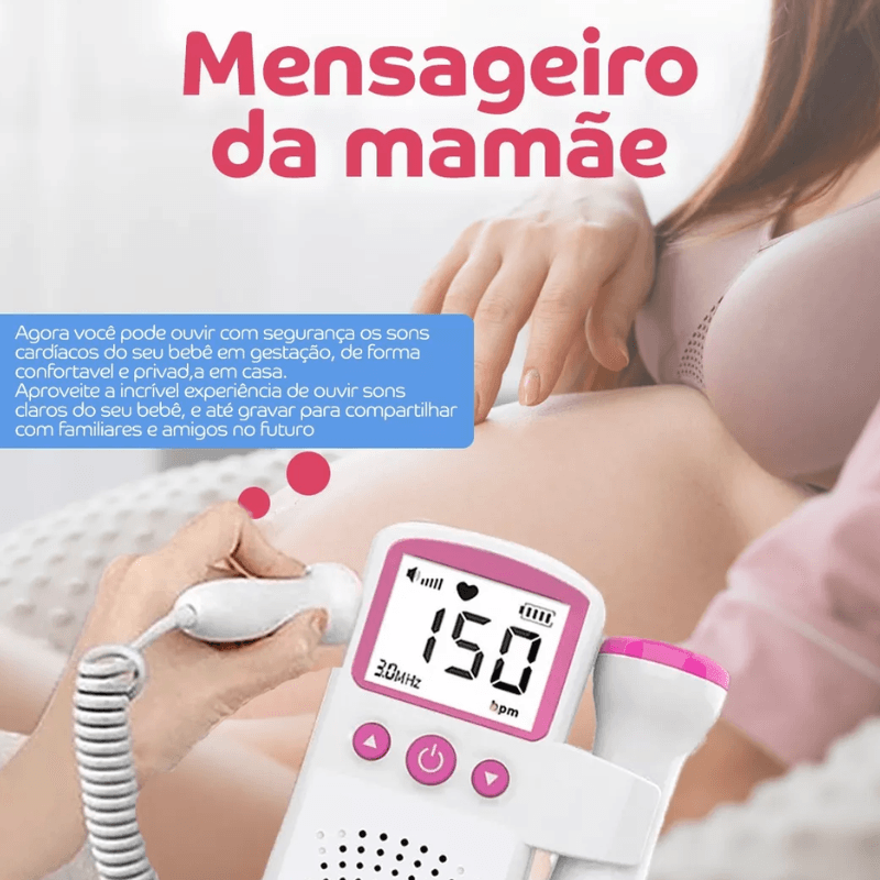 Sonar Doppler Ultrassom Ouvir Batimentos Bebe Monitor